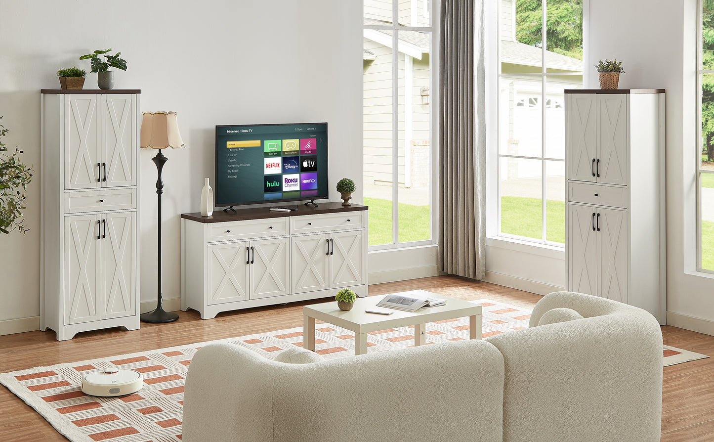 68 High Living Room Sideboard, Multi-functional Combination TV Cabinet Sideboard, Large Capacity Storage Cabinet, Can Be Used In Living Room, Bedroom,office Area, 23.7L X 15.0W X 68H