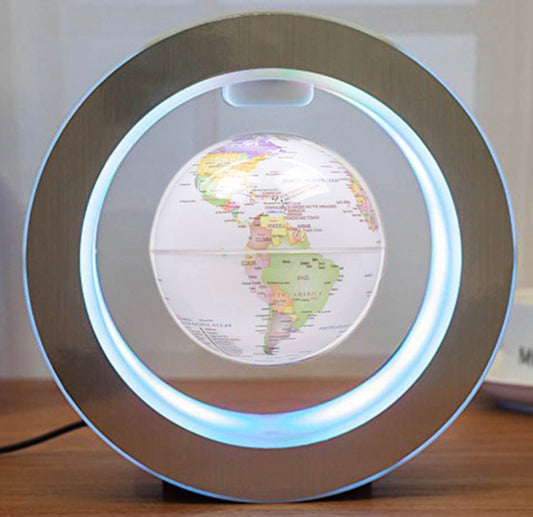 Round LED World Map Floating Globe Magnetic Levitation Light Anti Gravity Magic