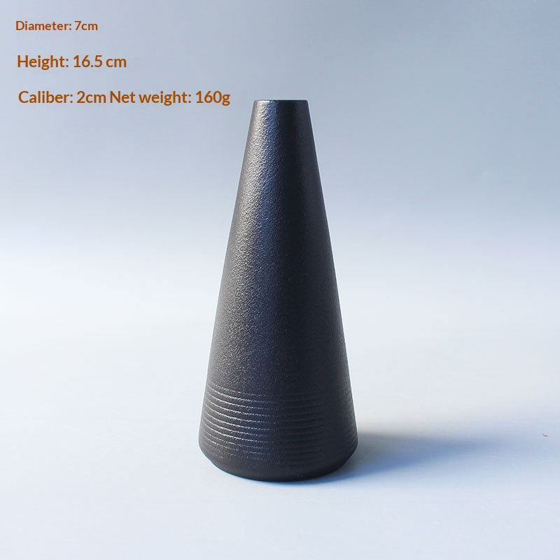Black Ceramic Vase New Chinese-style Home Decor Piece