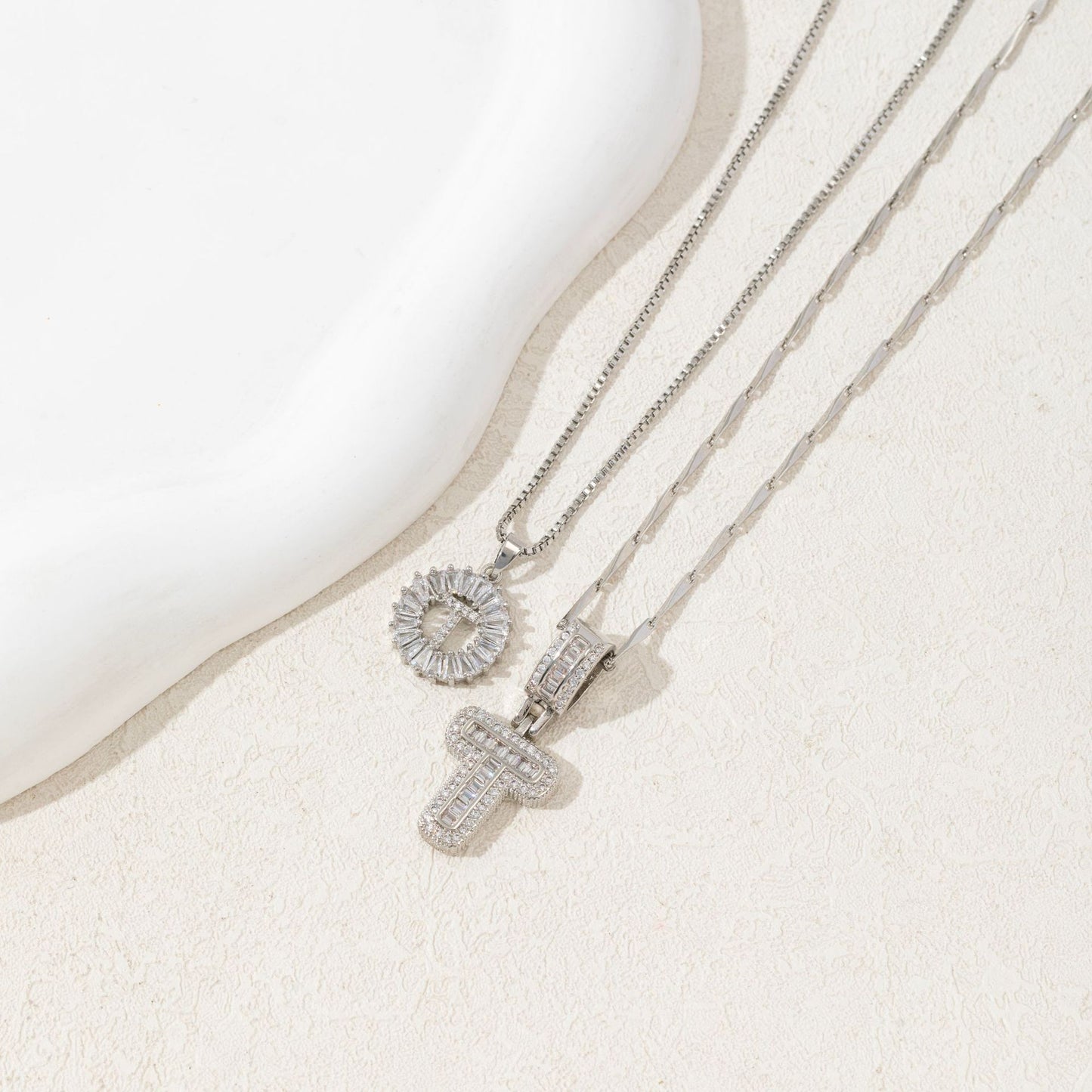 Diamond Crystal Candy 26-letter Double-layer Necklace