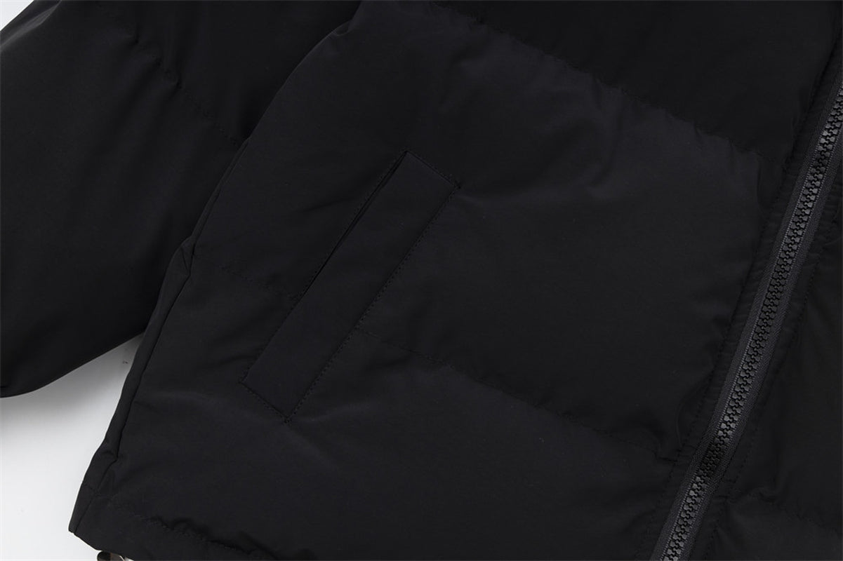 Printed Stand Collar Cotton-padded Coat Men