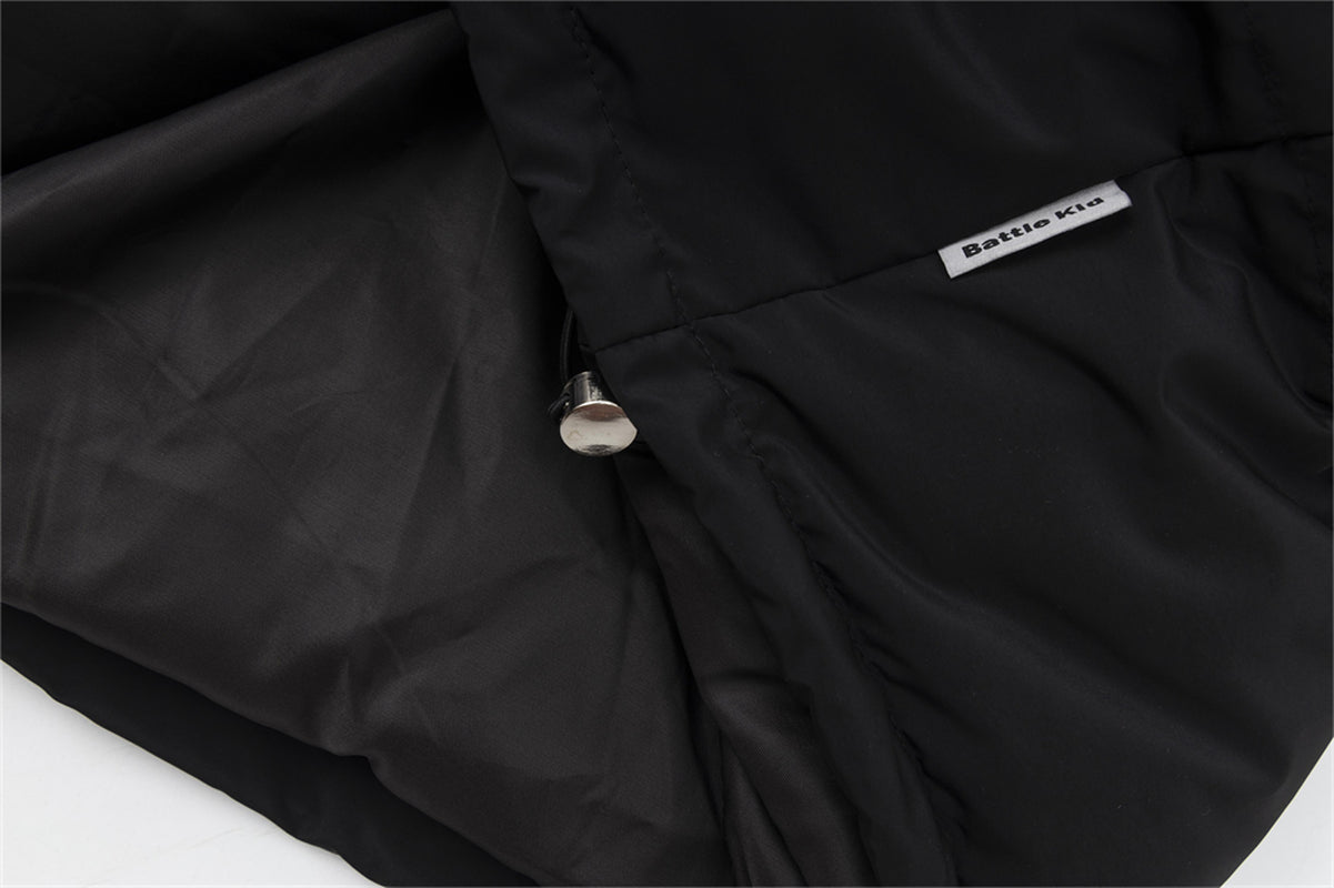 Printed Stand Collar Cotton-padded Coat Men