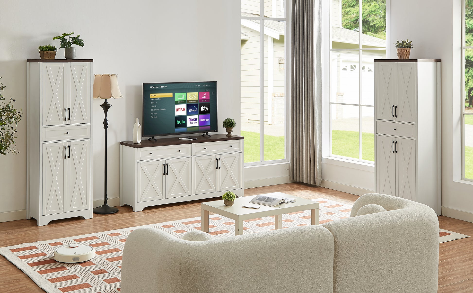 68 High Living Room Sideboard, Multi-functional Combination TV Cabinet Sideboard, Large Capacity Storage Cabinet, Can Be Used In Living Room, Bedroom,office Area,  23.7L X 15.0W X 68H