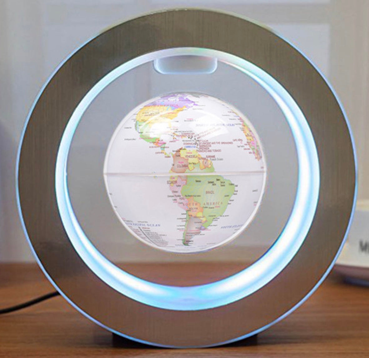 Round LED World Map Floating Globe Magnetic Levitation Light Anti Gravity Magic