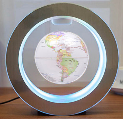 Round LED World Map Floating Globe Magnetic Levitation Light Anti Gravity Magic