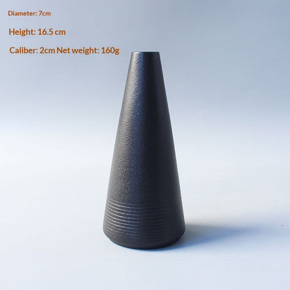 Black Ceramic Vase New Chinese-style Home Decor Piece