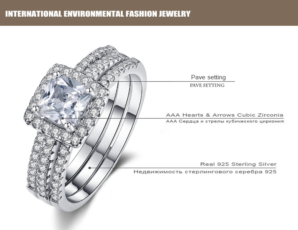 Four-prong Group Set Women's Simple Engagement Ring