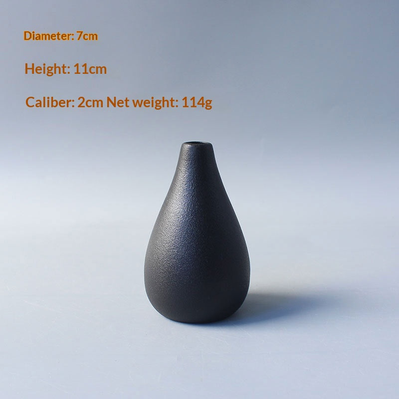 Black Ceramic Vase New Chinese-style Home Decor Piece
