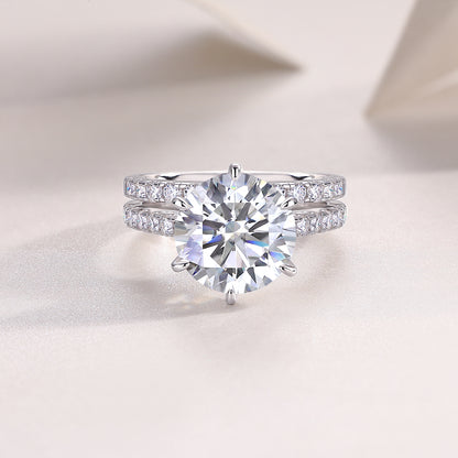 1Arrange Large Diamond Rings Luxuriously And Fashionably Set With Moissanite Silver Rings Prohibit Tk Sales