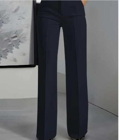 Women's White Minimalist Pants Made Of Polyester