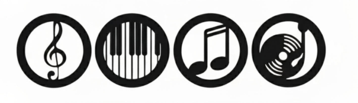 Black Music Notes Wooden Wall Home Decor