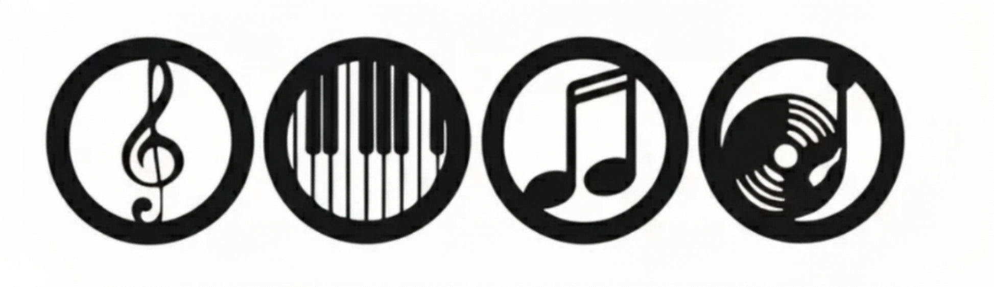 Black Music Notes Wooden Wall Home Decor