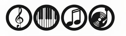 Black Music Notes Wooden Wall Home Decor