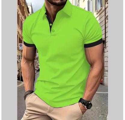 Men's Short Sleeve Business Shirt Summer Casual Polo Shirts