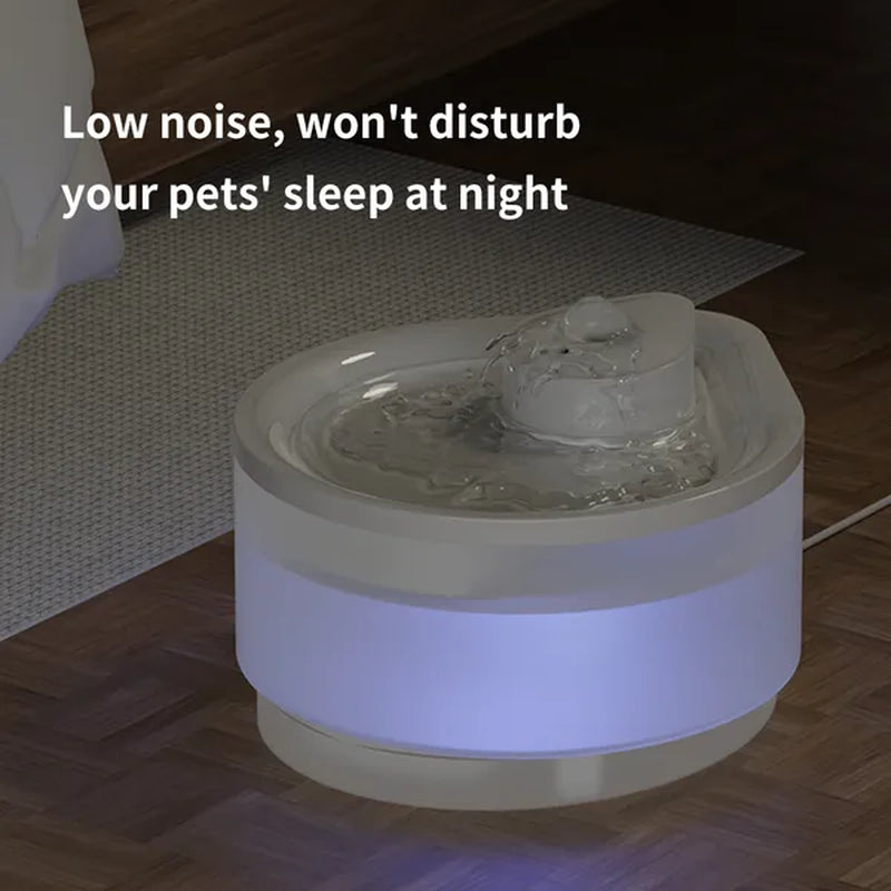 2500ML USB Pet Water Fountain, Teardrop-Shaped Automatic Cat Water Dispenser With Circulating Pump, Freshwater Filter For Cats And Dogs