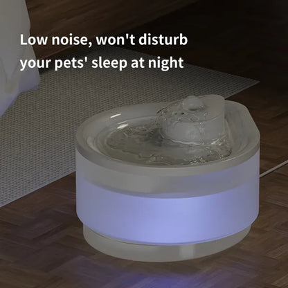 2500ML USB Pet Water Fountain, Teardrop-Shaped Automatic Cat Water Dispenser With Circulating Pump, Freshwater Filter For Cats And Dogs