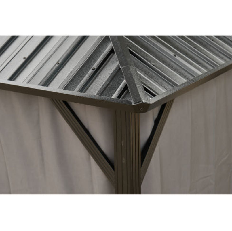 10x10FT Patic Gazebo,aluminum Gazebo With Steel Canopy,Outdoor Permanent Hardtop Gazebo Canopy For Patio, Garden,