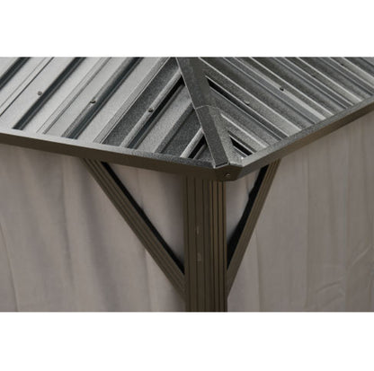 10x10FT Patic Gazebo,aluminum Gazebo With Steel Canopy,Outdoor Permanent Hardtop Gazebo Canopy For Patio, Garden,