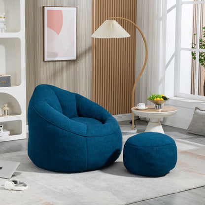 Bedding Bean Bag Sofa Chair High Pressure Foam Bean Bag Chair Material With Padded Foam Padding Compressed Bean Bag With Footrest