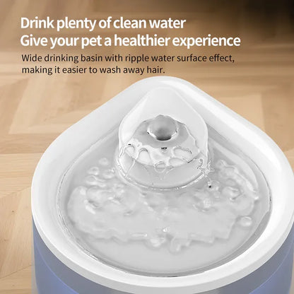 2500ML USB Pet Water Fountain, Teardrop-Shaped Automatic Cat Water Dispenser With Circulating Pump, Freshwater Filter For Cats And Dogs