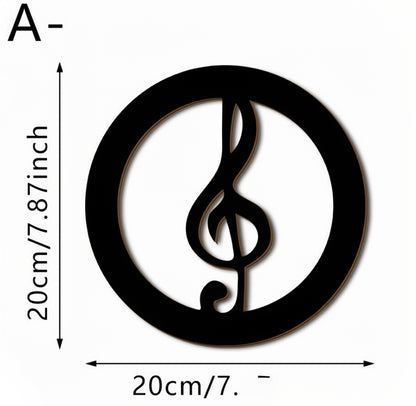Black Music Notes Wooden Wall Home Decor