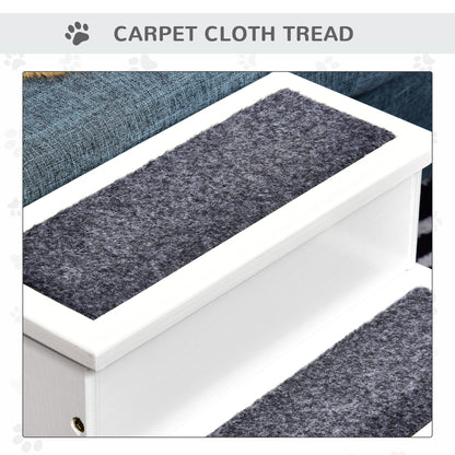 3 Step Carpeted Non Slip Pet Stairs Ramp for Cats and Small Dogs