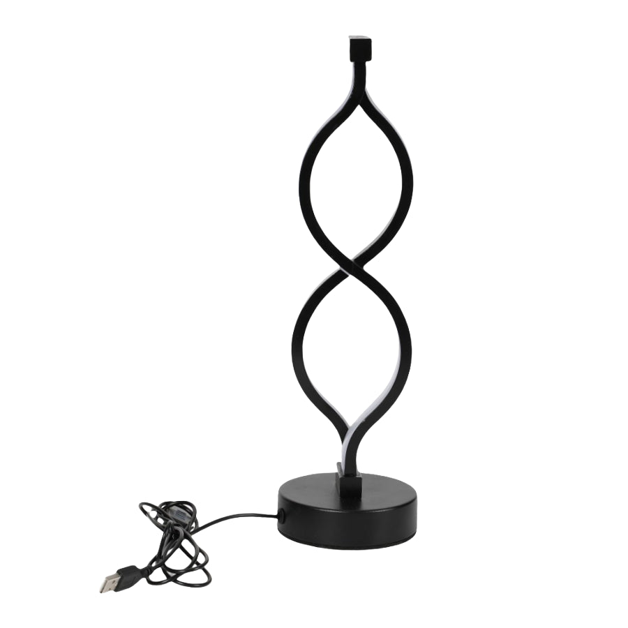 2Pcs Modern Wave-Shaped USB Desk Lamp With 3-Color Dimmable Lighting For Bedroom