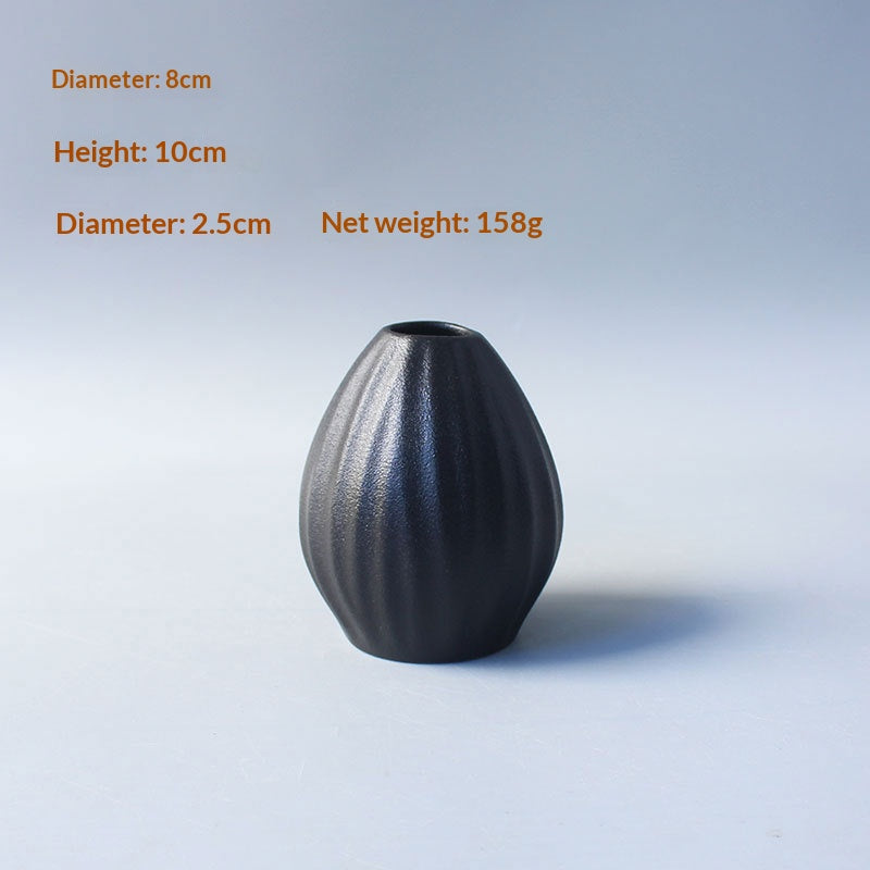 Black Ceramic Vase New Chinese-style Home Decor Piece