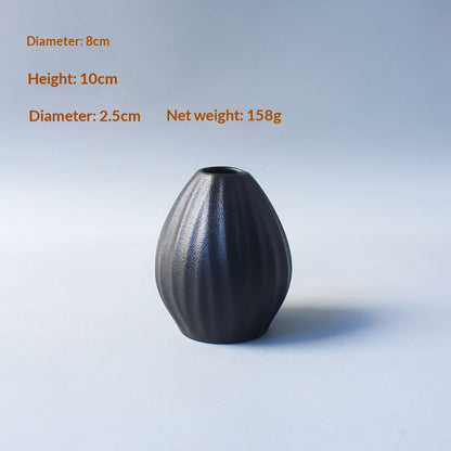 Black Ceramic Vase New Chinese-style Home Decor Piece