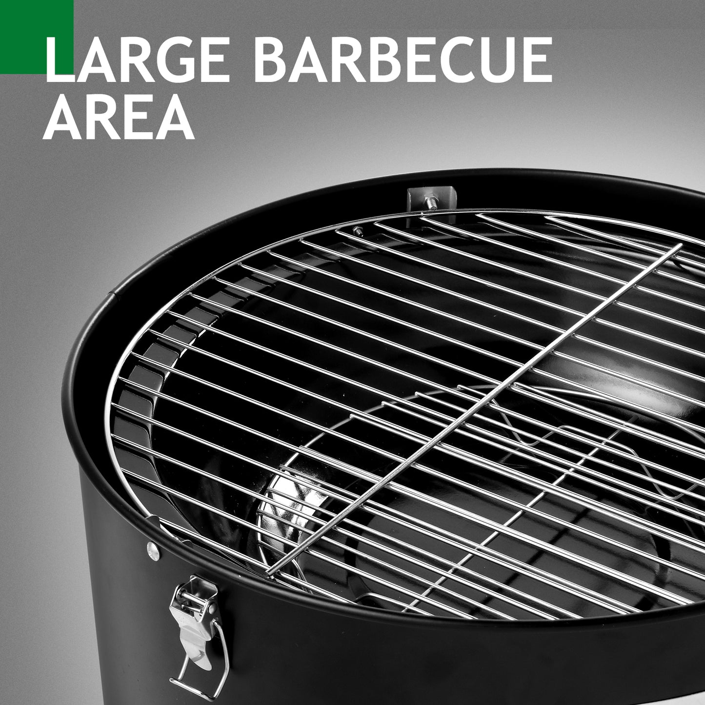 47x41.5x82cm Black, Double-walled, Cylindrical, Smoker, Charcoal Grill