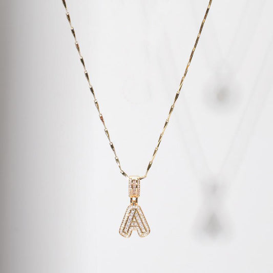 Diamond Crystal Candy 26-letter Double-layer Necklace