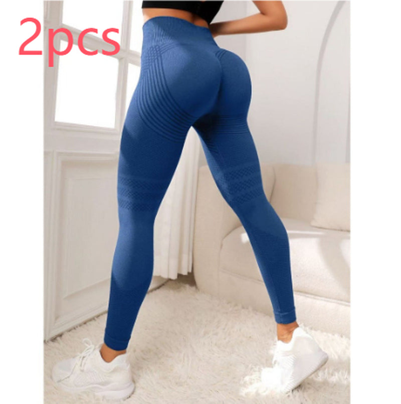 Line Hip Lifting Sport Women's High Waist Stretch Leggings