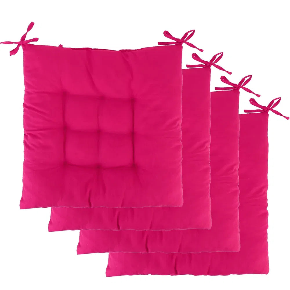 4Pcs Chair Cushion Pads Pillow Soft Tie On Square Sitting Mats For Home Office Car Sitting Travel Standard