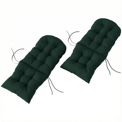 Outdoor Adirondack Chair Cushions Set of 2, Tufted High Back Patio Chair Cushions, Dark Green