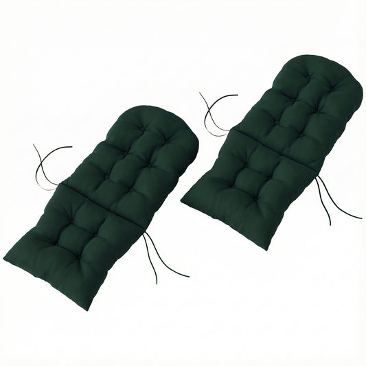 Outdoor Adirondack Chair Cushions Set of 2, Tufted High Back Patio Chair Cushions, Dark Green