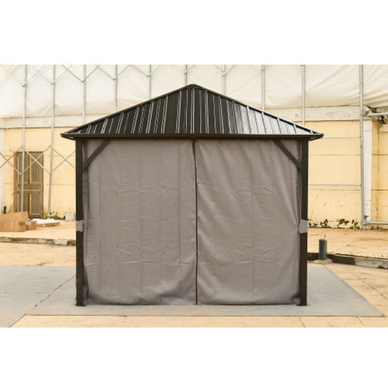 10x10FT Patic Gazebo,aluminum Gazebo With Steel Canopy,Outdoor Permanent Hardtop Gazebo Canopy For Patio, Garden,