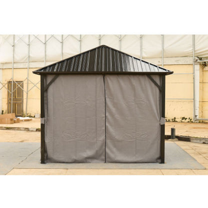 10x10FT Patic Gazebo,aluminum Gazebo With Steel Canopy,Outdoor Permanent Hardtop Gazebo Canopy For Patio, Garden,