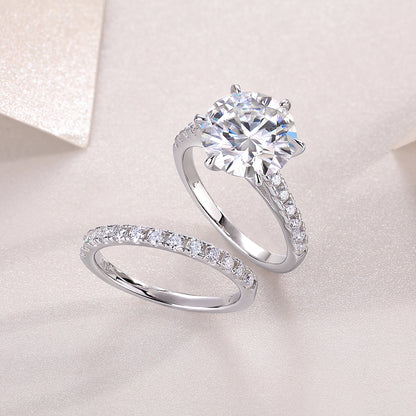1Arrange Large Diamond Rings Luxuriously And Fashionably Set With Moissanite Silver Rings Prohibit Tk Sales