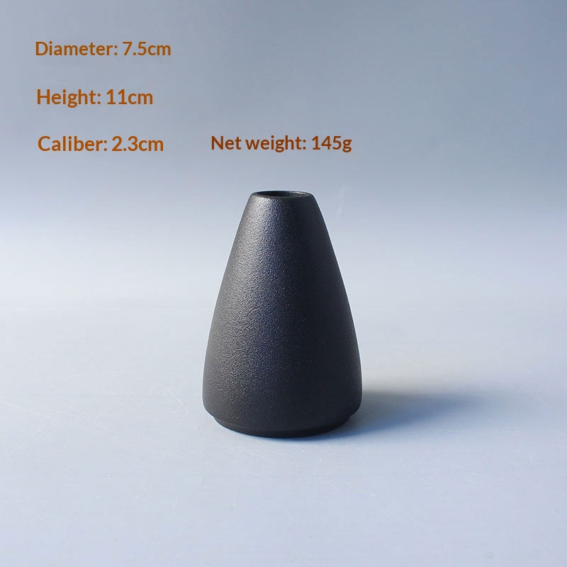 Black Ceramic Vase New Chinese-style Home Decor Piece