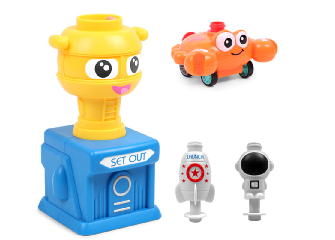 Power Balloon Launch Tower Toy Puzzle  Education Inertia Air Power Balloon Car Science Experimen Toy For Children Gift