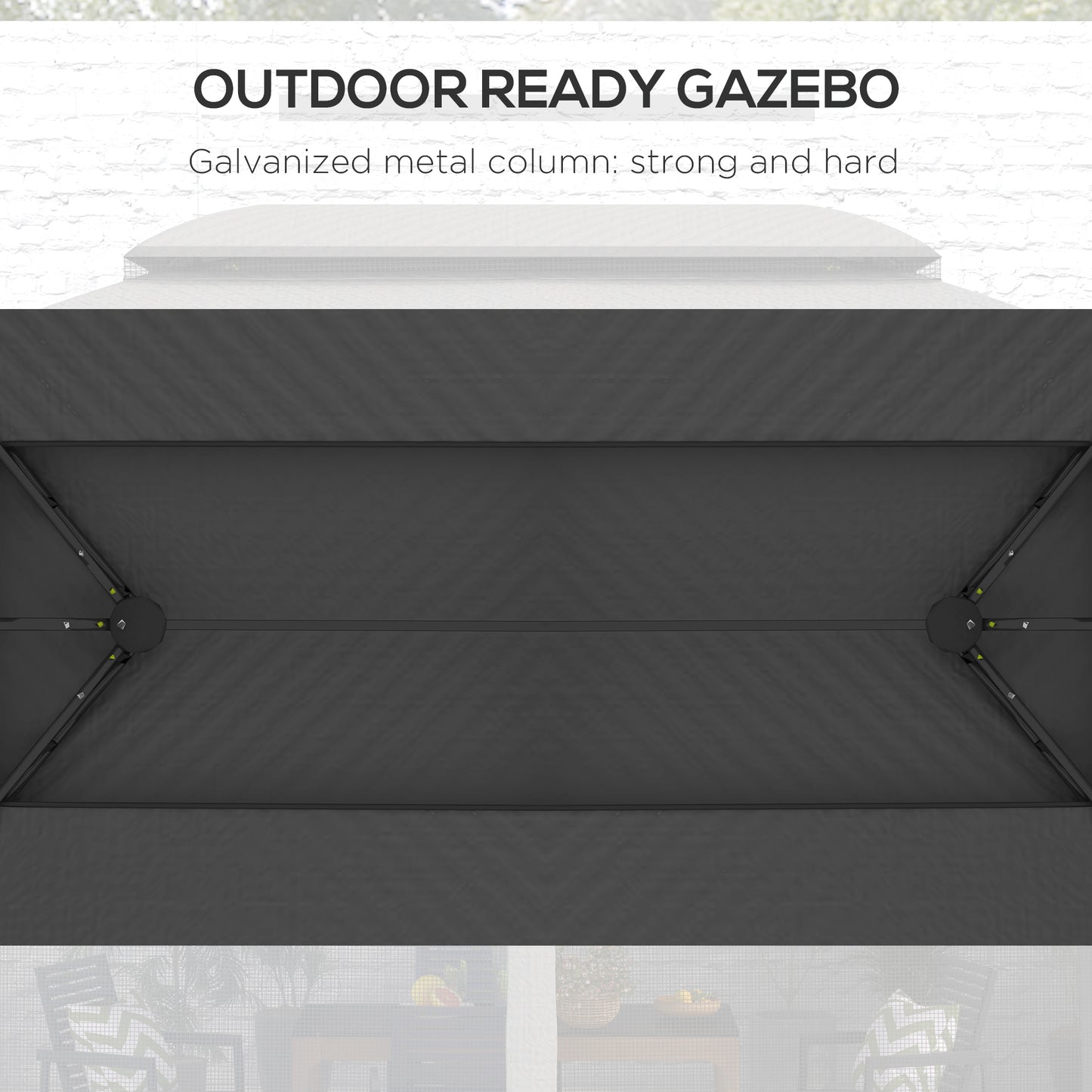 10' x 13' Patio Gazebo, Outdoor Gazebo Canopy Shelter with Netting, Vented Roof for Garden, Dark Gray
