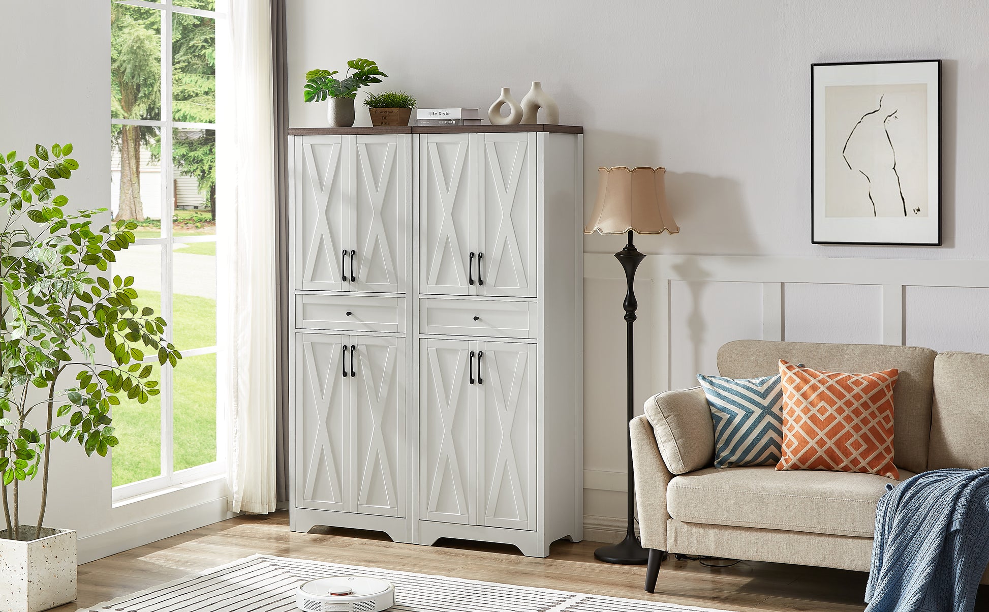 68 High Living Room Sideboard, Multi-functional Combination TV Cabinet Sideboard, Large Capacity Storage Cabinet, Can Be Used In Living Room, Bedroom,office Area,  23.7L X 15.0W X 68H