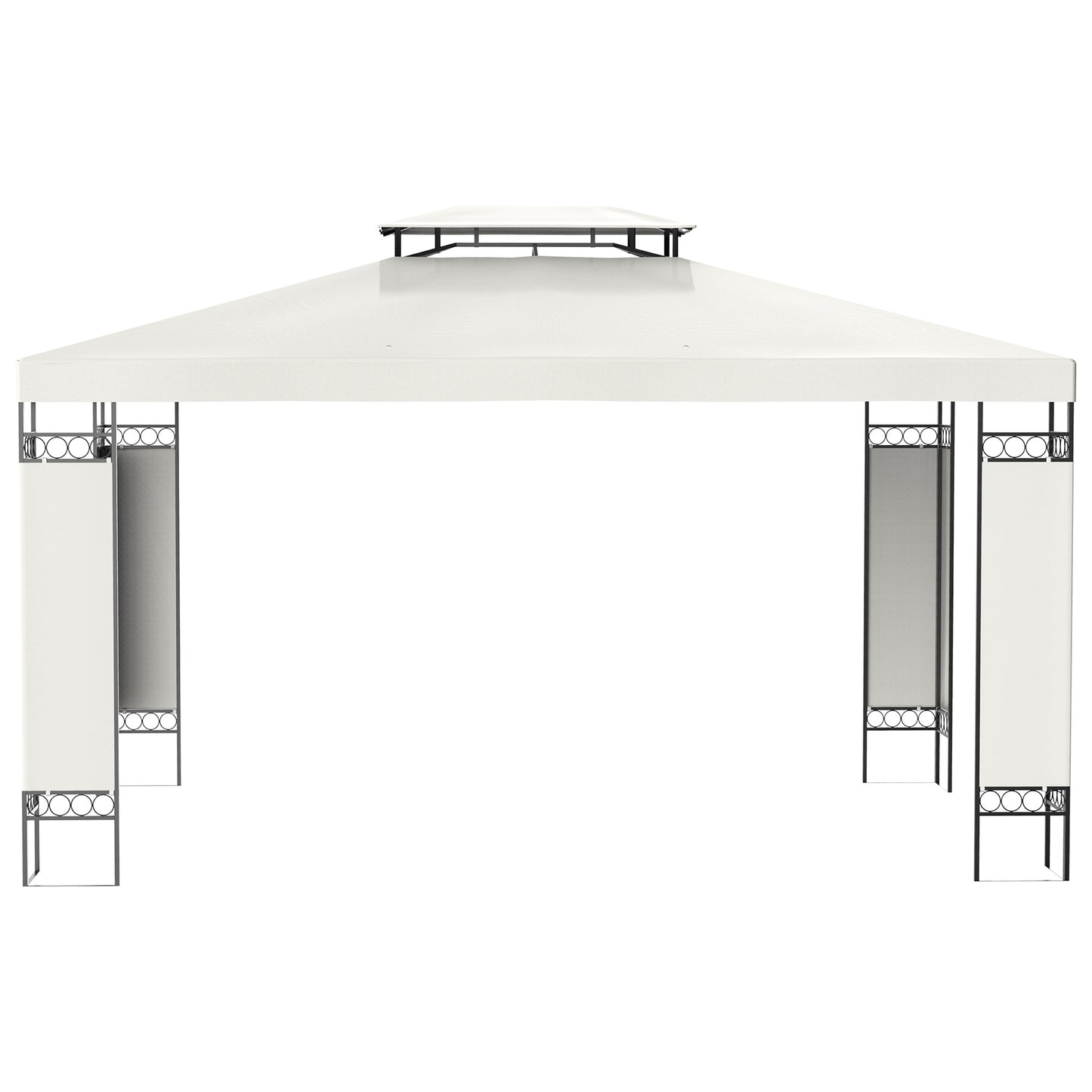 13' x 10' Patio Gazebo Outdoor Canopy Shelter w/ Double Vented Roof, Cream White
