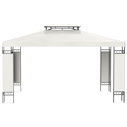 13' x 10' Patio Gazebo Outdoor Canopy Shelter w/ Double Vented Roof, Cream White