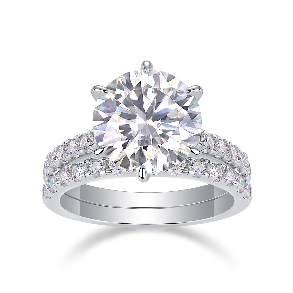 1Arrange Large Diamond Rings Luxuriously And Fashionably Set With Moissanite Silver Rings Prohibit Tk Sales