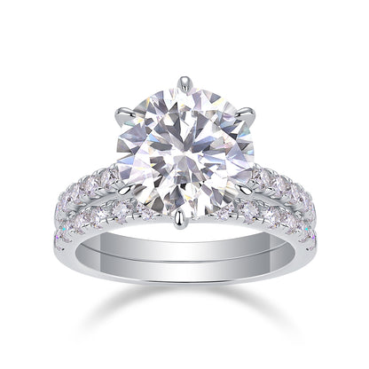 1Arrange Large Diamond Rings Luxuriously And Fashionably Set With Moissanite Silver Rings Prohibit Tk Sales