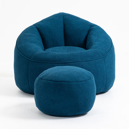 Bedding Bean Bag Sofa Chair High Pressure Foam Bean Bag Chair Material With Padded Foam Padding Compressed Bean Bag With Footrest