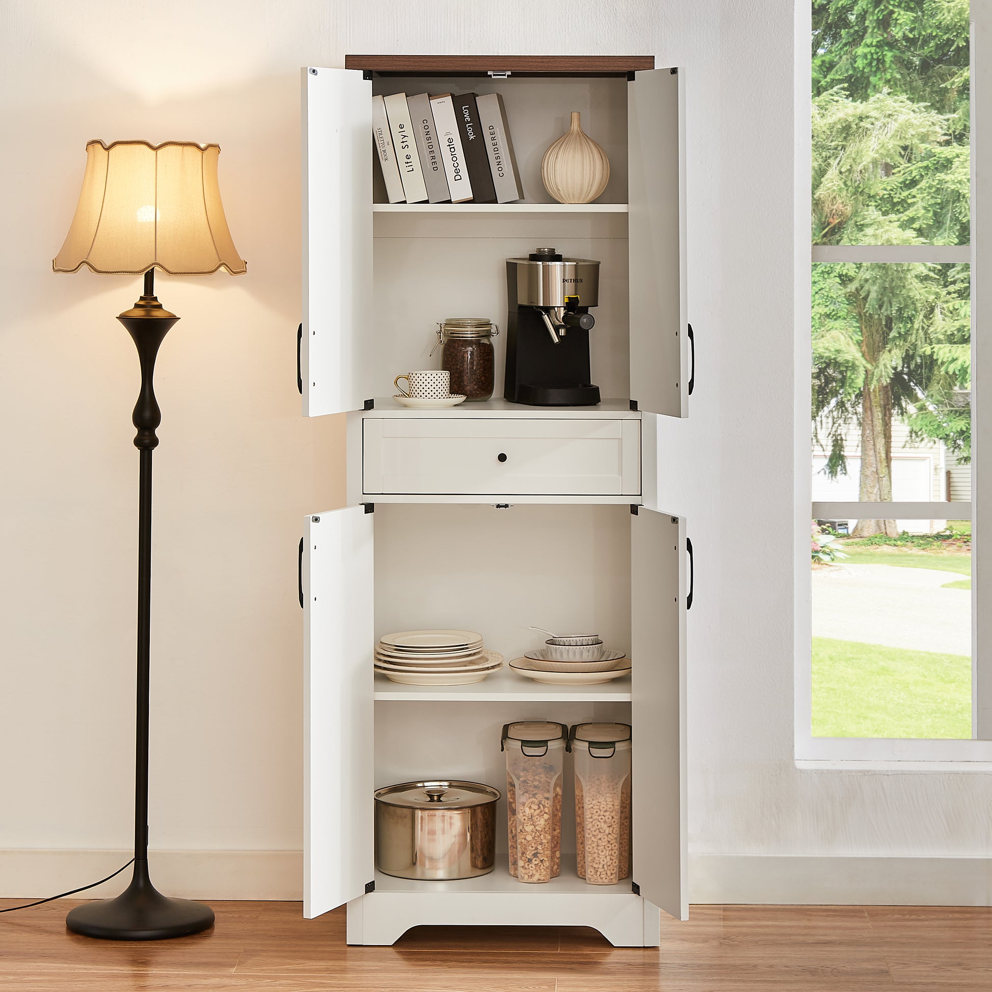 68 High Living Room Sideboard, Multi-functional Combination TV Cabinet Sideboard, Large Capacity Storage Cabinet, Can Be Used In Living Room, Bedroom,office Area,  23.7L X 15.0W X 68H