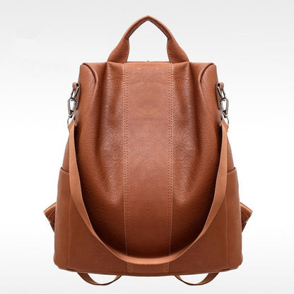 Women's solid color large capacity backpack