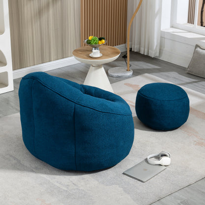 Bedding Bean Bag Sofa Chair High Pressure Foam Bean Bag Chair Material With Padded Foam Padding Compressed Bean Bag With Footrest